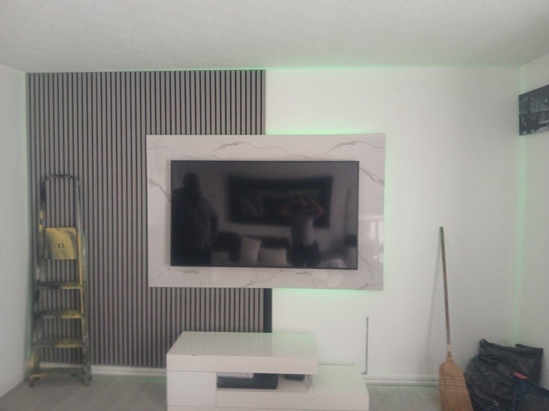 Mur TV – finitions et pose
